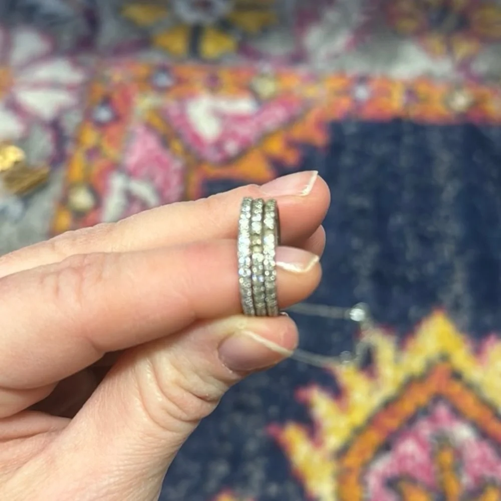 Elegant Silver Cocktail Rings Set